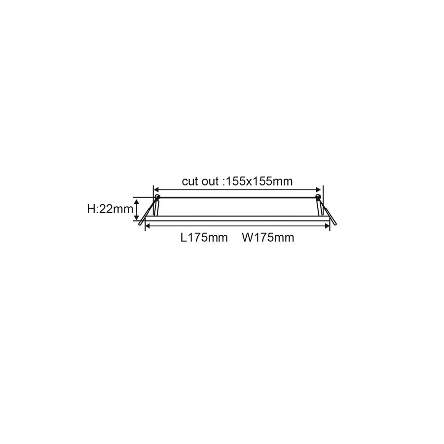 Ultra Slim 12W LED Dimmable Square Downlight White / Tri-Colour - SLICKTRI2S