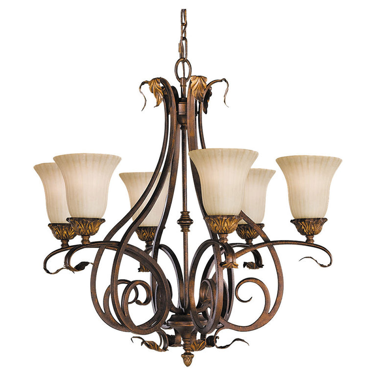 Sonoma Valley 6 Light Chandelier Aged Tortoise Shell - FE-SONOMAVALLEY6