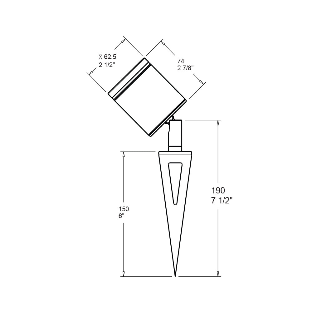 Spike Spot Adjustable Stake Mount 12V / 24V Spike Light Copper - SS/A/ST/COP