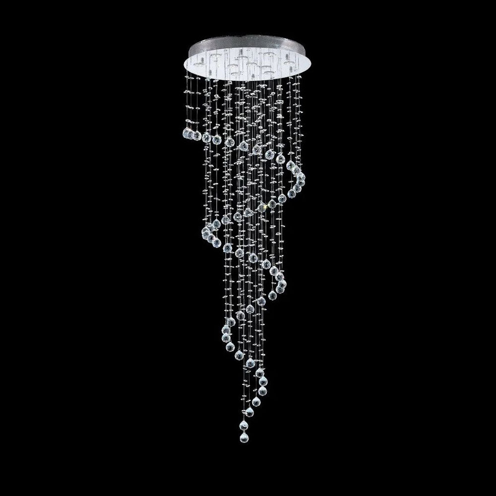 Spiral Crystal Drop 600mm Chrome