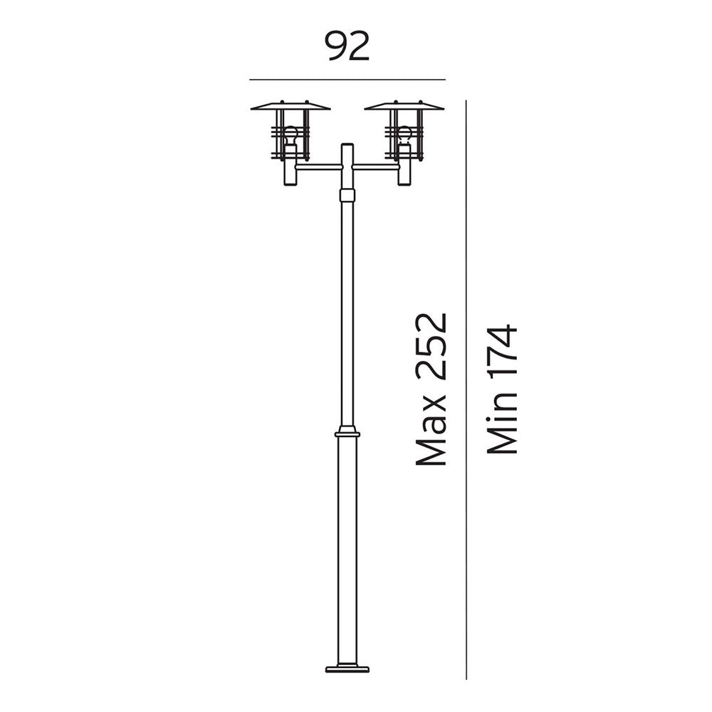Stockholm Double Pole Light Galvanized Steel - NLYS.283GA