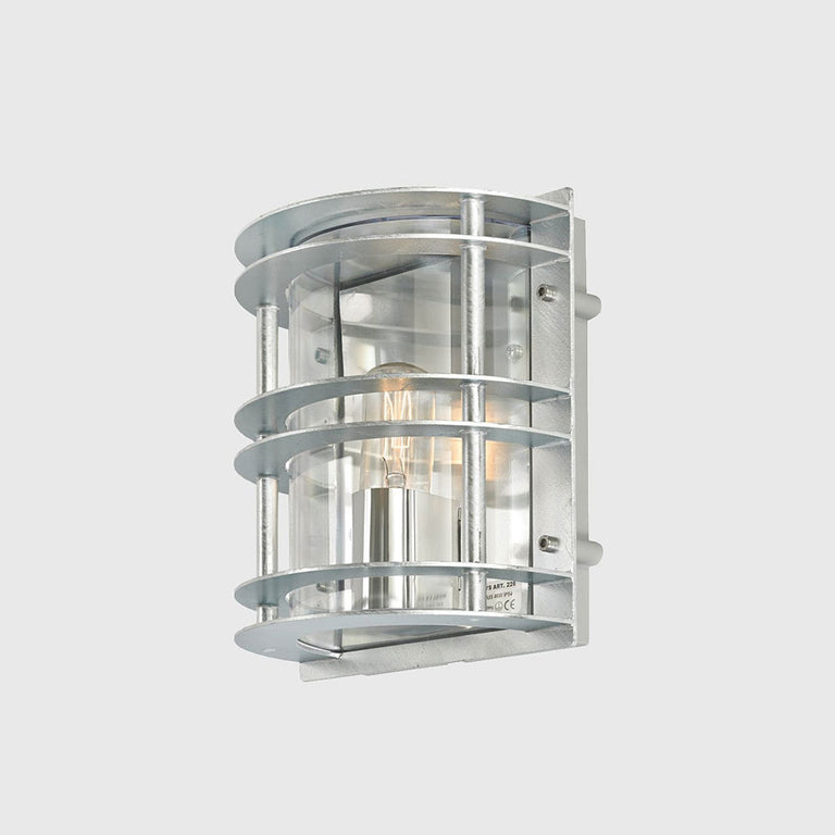 Stockholm Flush Wall Light Galvanized Steel / Clear - NLYS.226GA