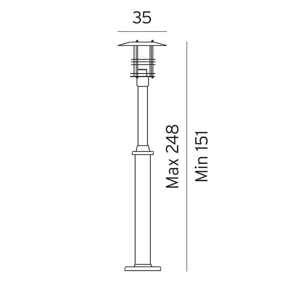 Stockholm Single Pole Light Galvanized Steel - NLYS.281GA
