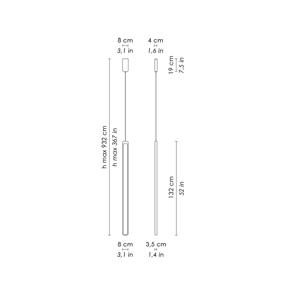 Stripe 39W LED Dimmable Pendant Matt White / Warm White - LD0375B3