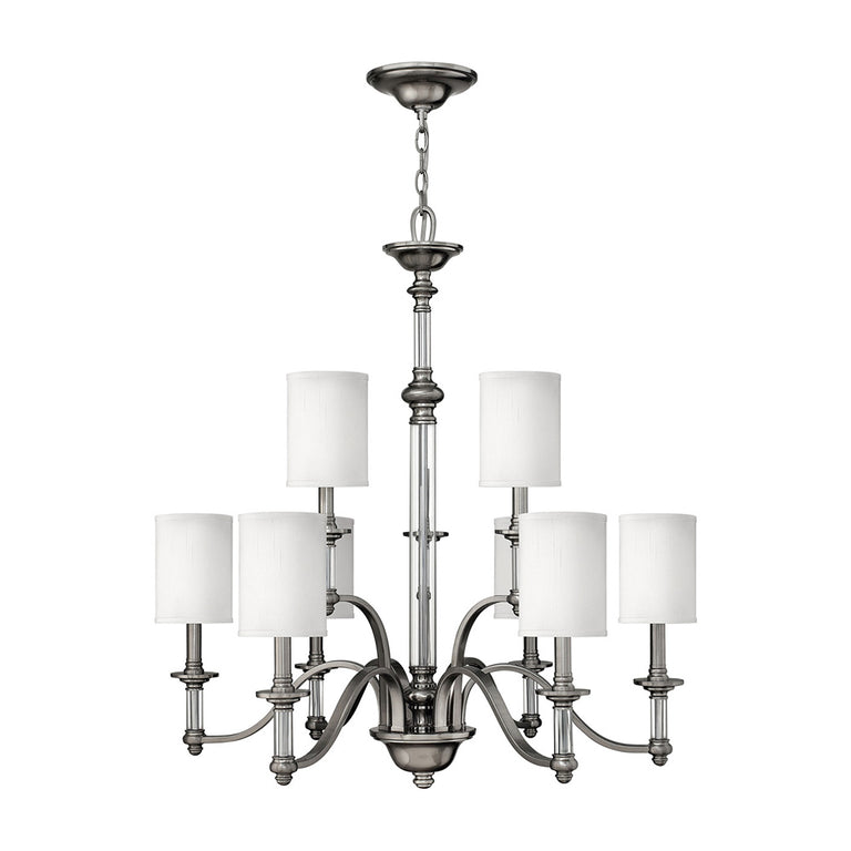 Sussex 9 Light Chandelier Brushed Nickel - HK-SUSSEX9