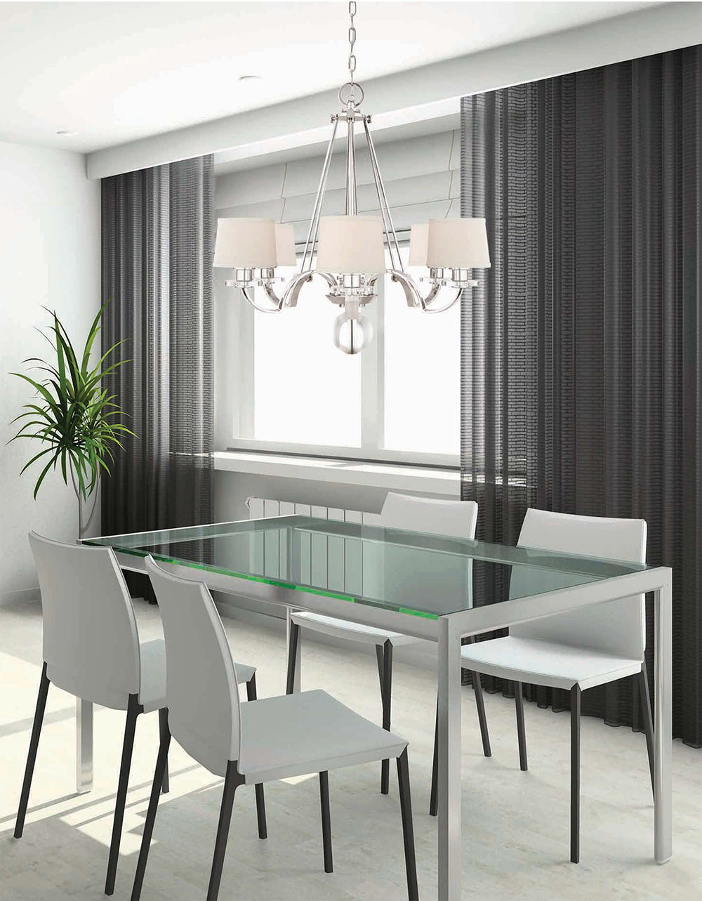 Uptown Sutton Place 6 Light Chandelier Imperial Silver - QZ-SUTTON-PLACE6