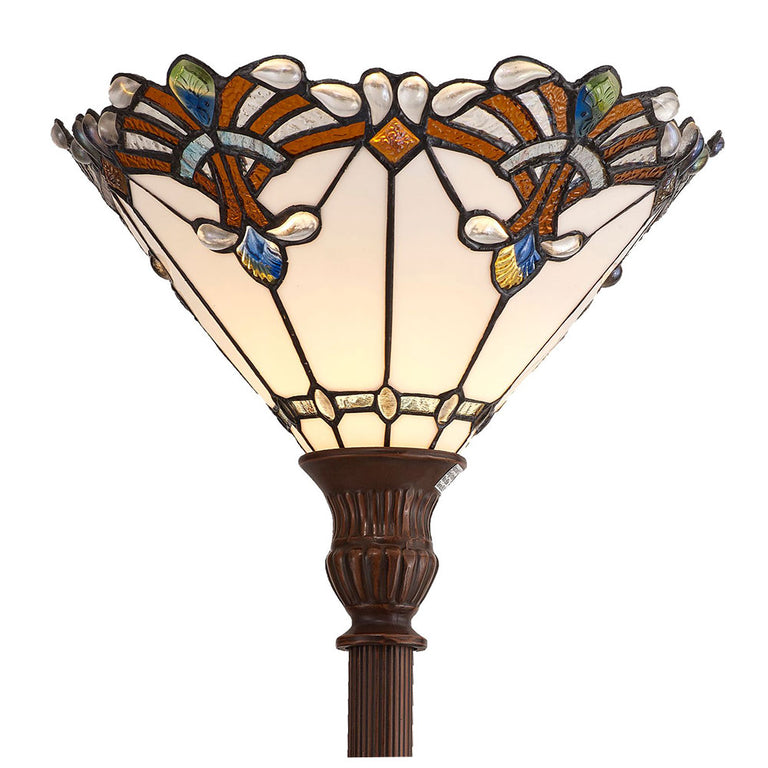 Butterfly Knots Tiffany Uplight Floor Lamp White - T-273-13UL