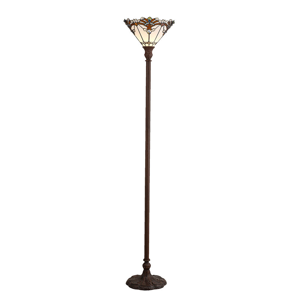 Butterfly Knots Tiffany Uplight Floor Lamp White - T-273-13UL