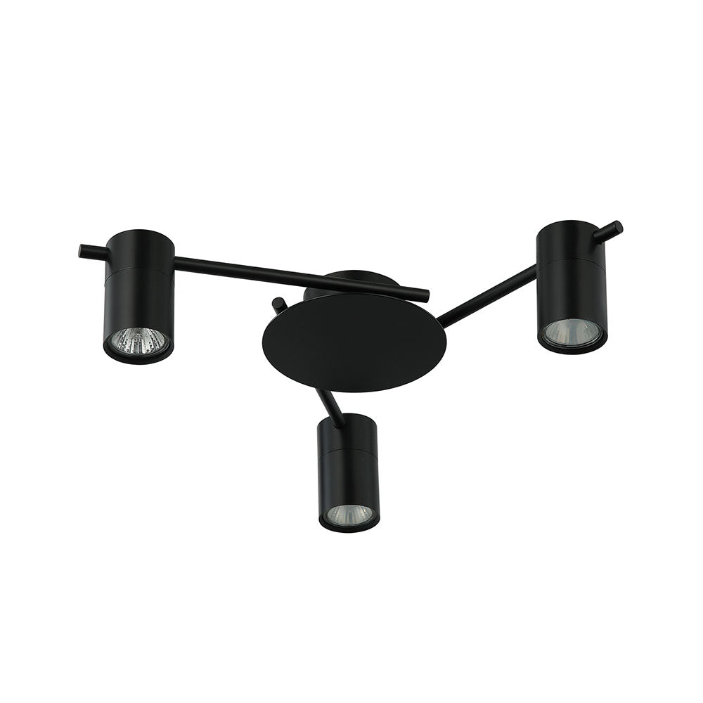 Interior 3 Light GU10 Adjustable Spot Ceiling Light Black - TACHE10