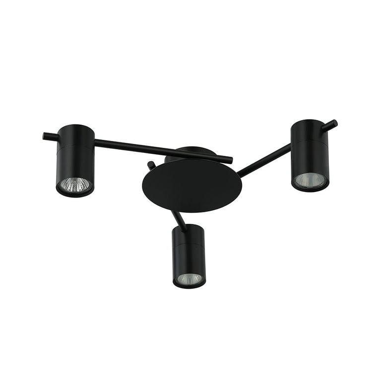 Interior 3 Light GU10 Adjustable Spot Ceiling Light Black - TACHE10