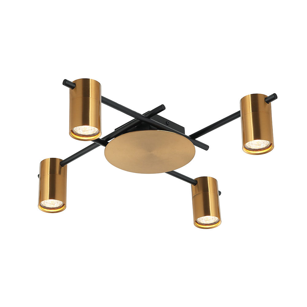 Interior 4 Light GU10 Adjustable Spot Ceiling Light Antique Brass - TACHE2
