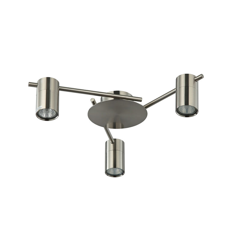 Interior 3 Light GU10 Adjustable Spot Ceiling Light Chrome - TACHE7
