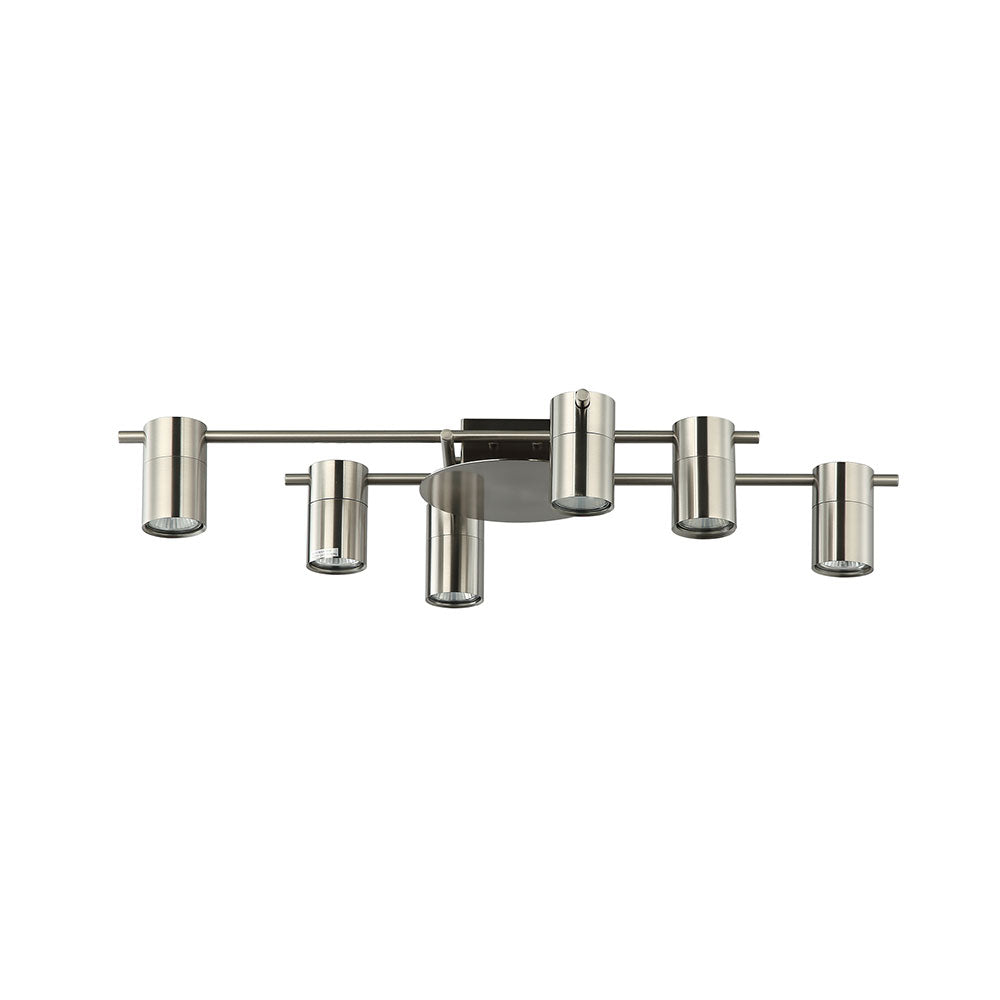 Interior 6 Light GU10 Adjustable Spot Ceiling Light Chrome - TACHE9