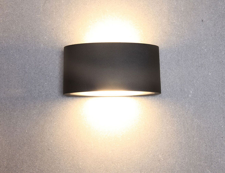 Tama 6.8W LED Up/Down Wall Light Black Finish / Warm White - TAMA1