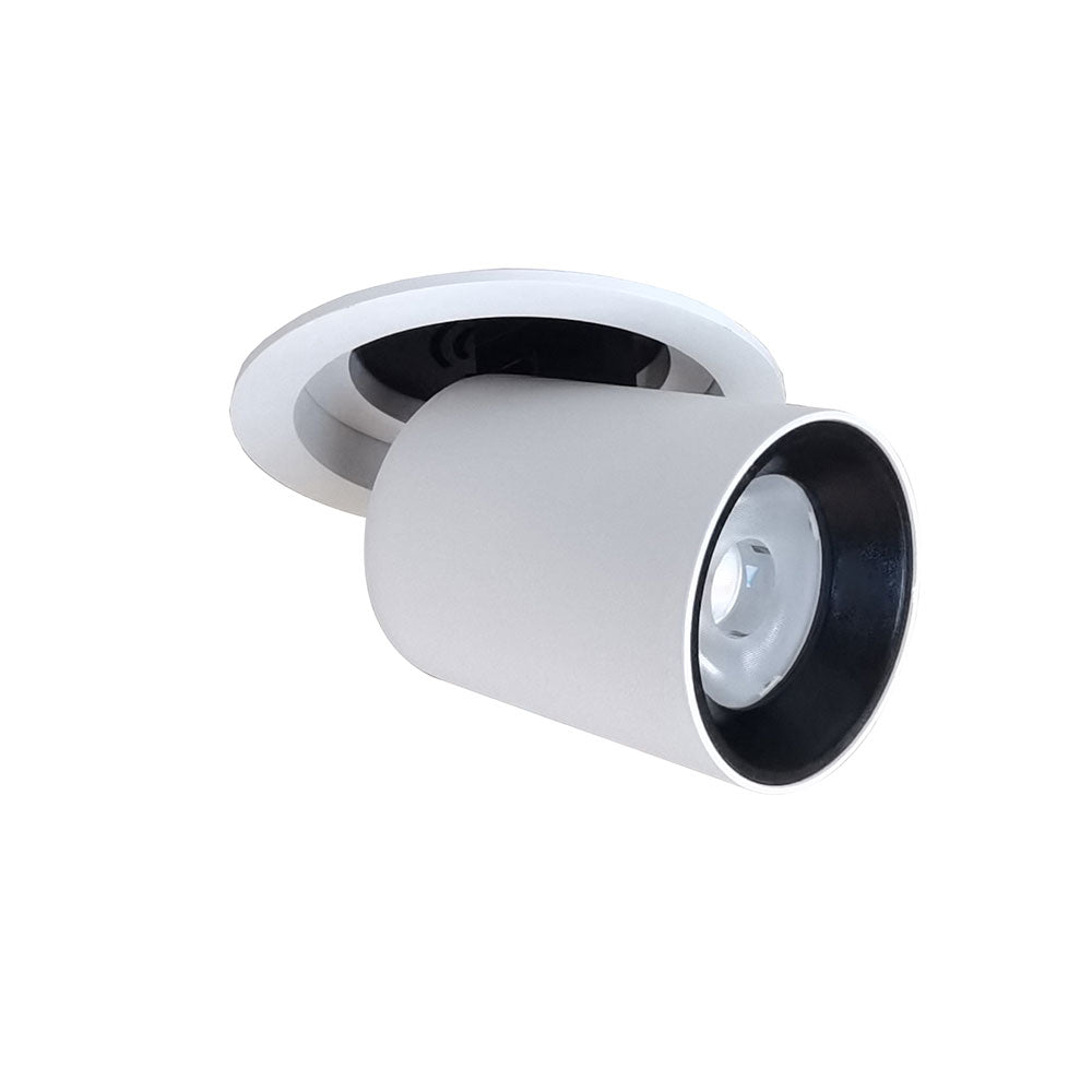 Retractable 10W LED Recessed Spot Downlight White / Tri-Colour - TELE1