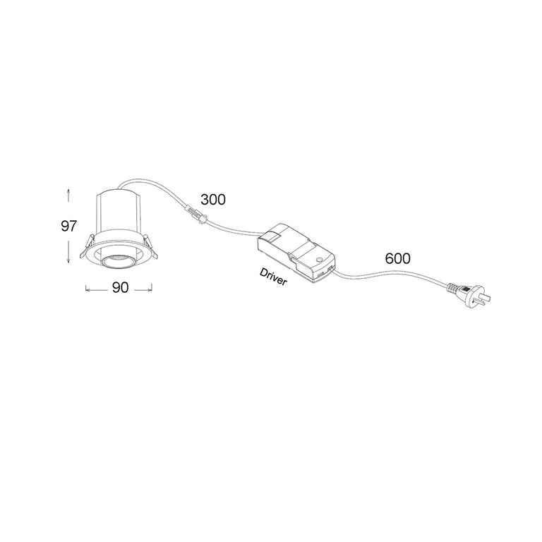 Retractable 10W LED Recessed Spot Downlight White / Tri-Colour - TELE1