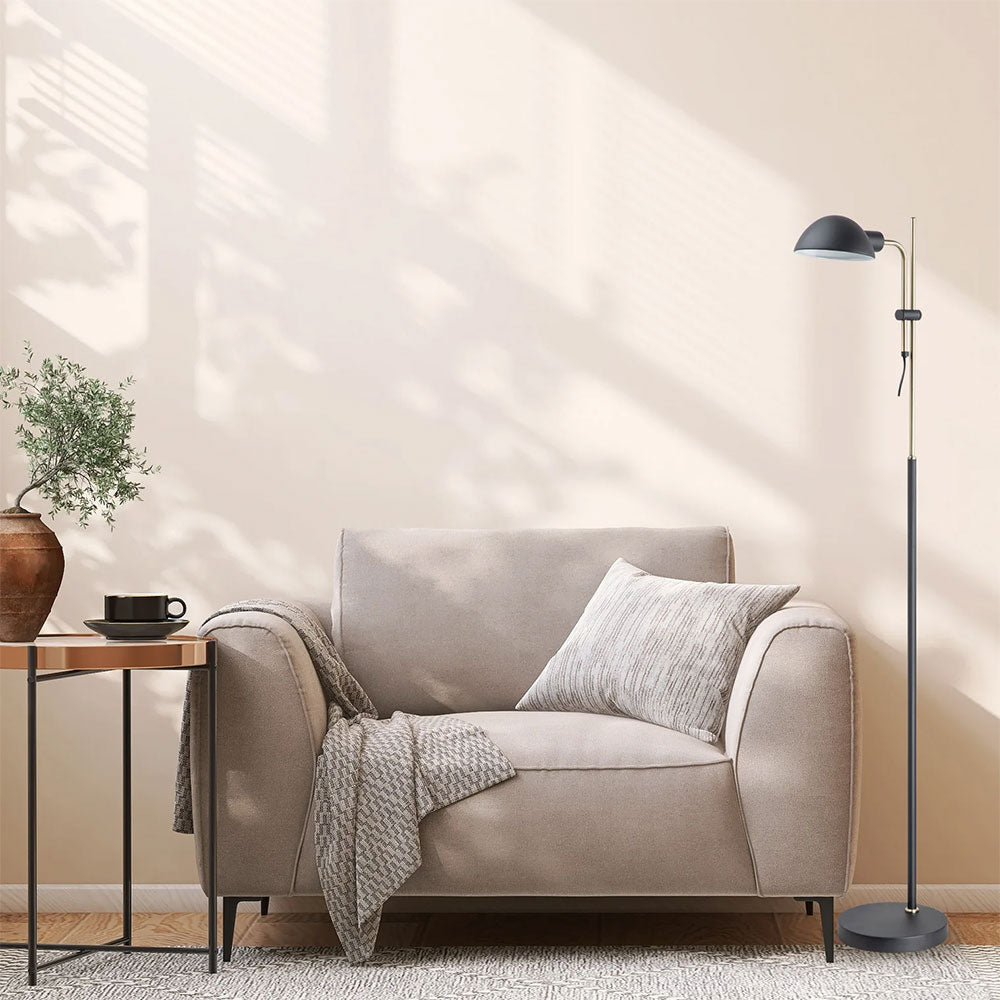 Tettu Adjustable Height Swivel Head Sand Floor Lamp Black - TETTU-F1