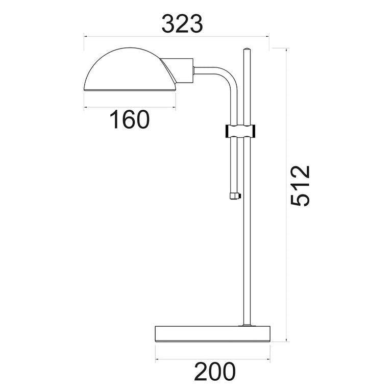 Tettu Adjustable Height Swivel Head Sand Table Lamp Black - TETTU-T1