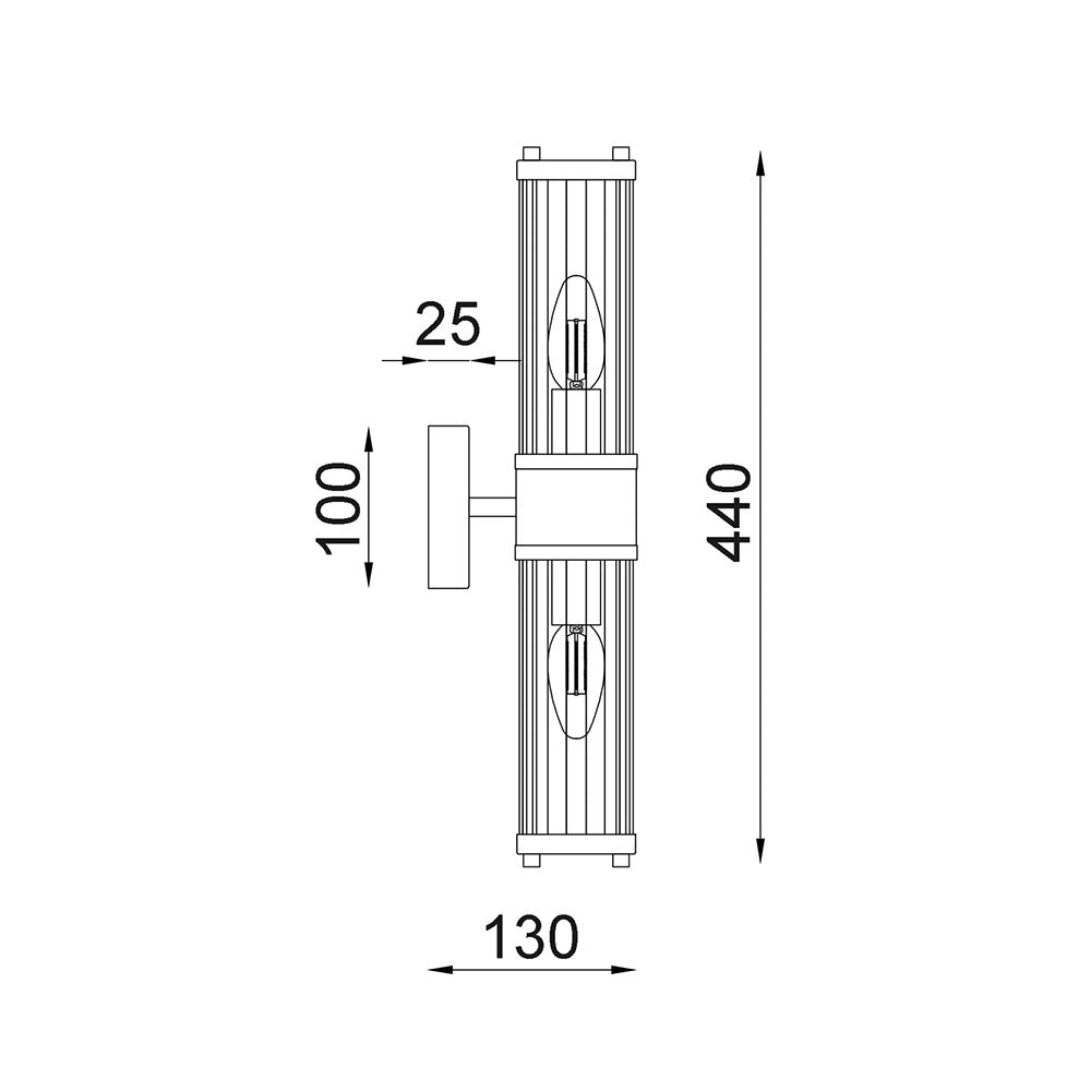 Tiempo Interior Up/Down Clear Tubular Glass Wall Light White - TIEMPO5