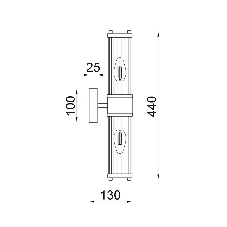 Tiempo Interior Up/Down Clear Tubular Glass Wall Light White - TIEMPO5