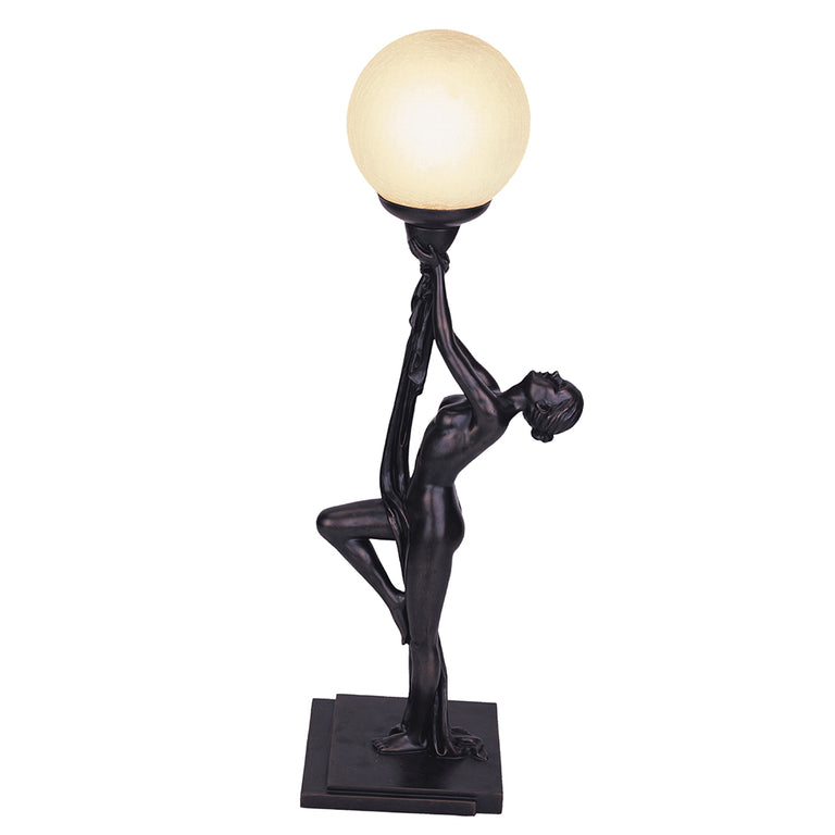 Art Deco 68cm Table Lamp Anne Black - TL-053A