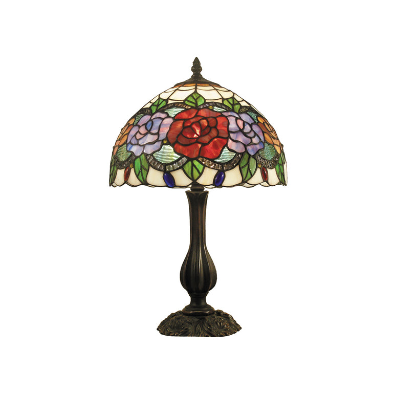 Red Rose Tiffany Table Lamp Small - TL-123065-KGS