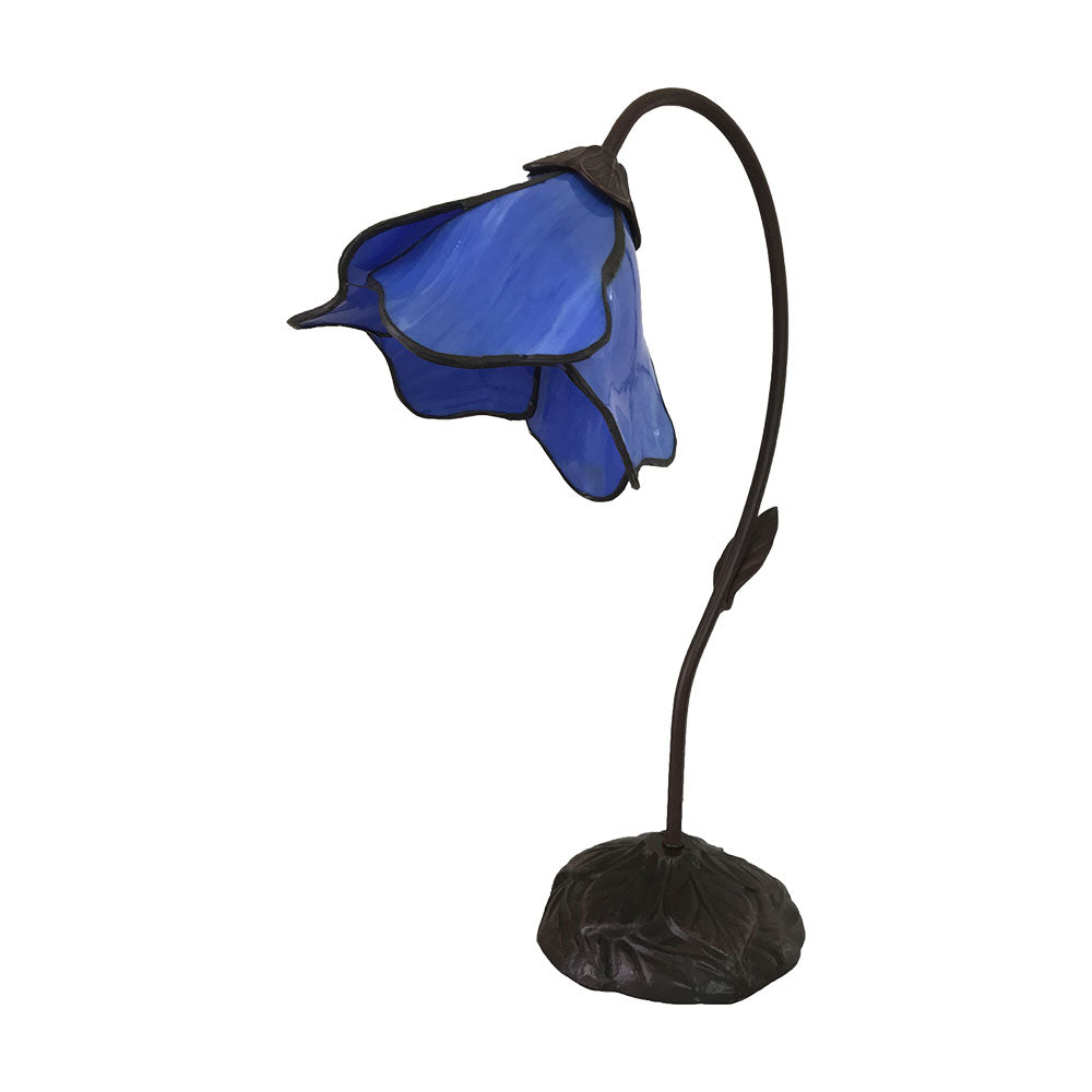 Tiffany Single Lotus Table Lamp Ski Blue - TL-AL-6SB
