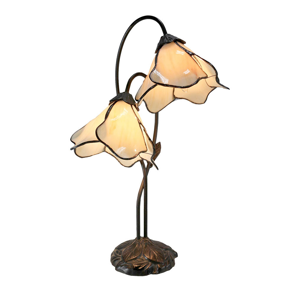 Tiffany Twin Lotus Table Lamp Beige - TL-AL-8RC