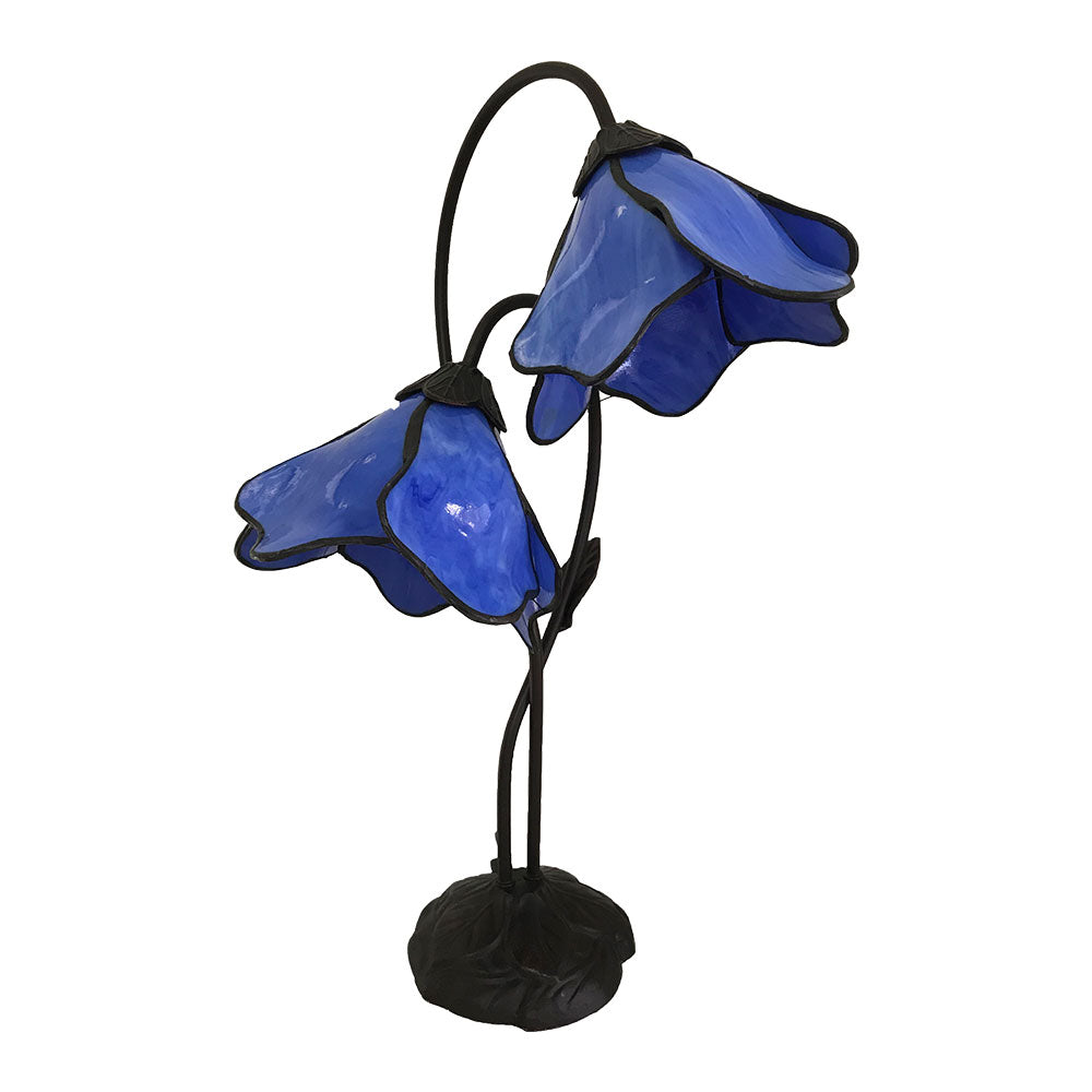 Tiffany Twin Lotus Table Lamp Sky Blue - TL-AL-8SB