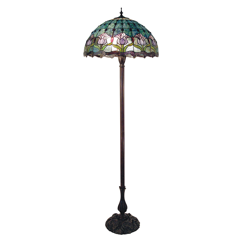 Mauve Tulip 20' Tiffany Floor Lamp - TL-F20235A-KG