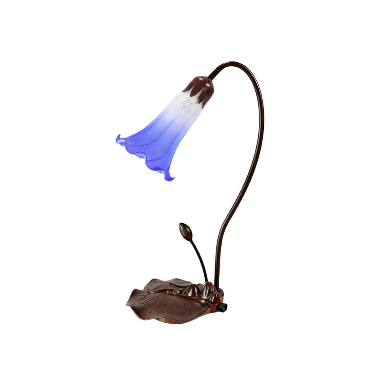 Tiffany Single Lily Table Lamp White - Blue - TLA1-001-WB