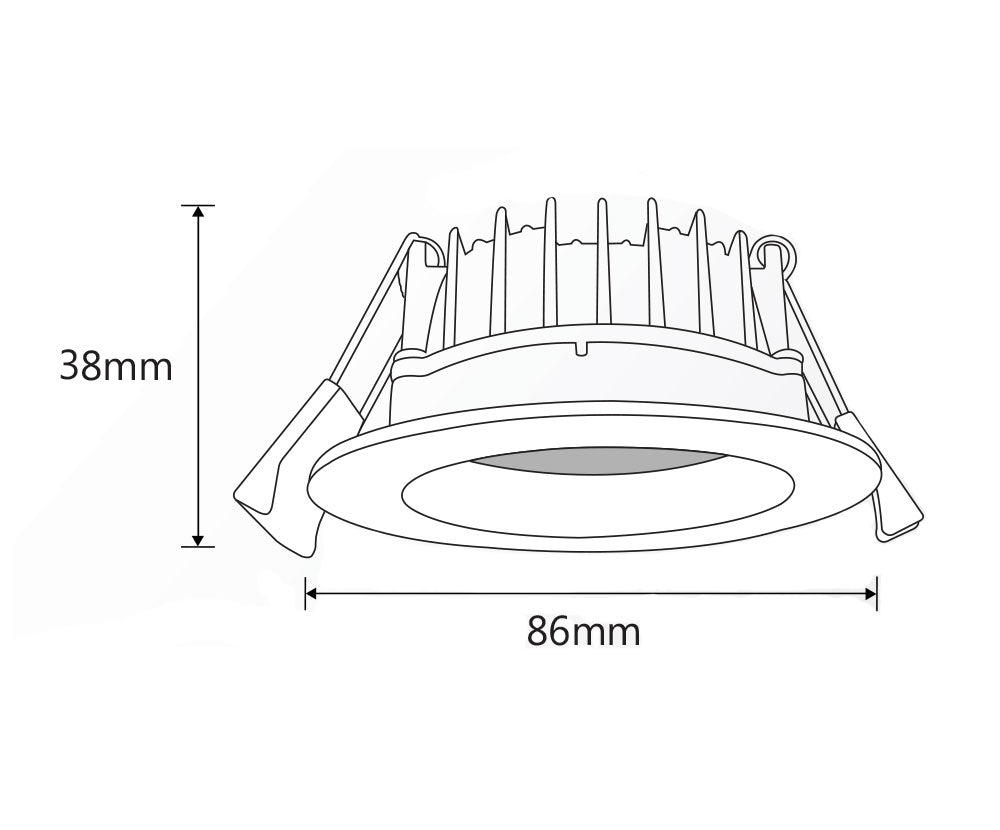 Tradetec Arte Mini Dimmable 8W LED Fixed Downlight Matt White / Tri-Colour - TLAM34510WD