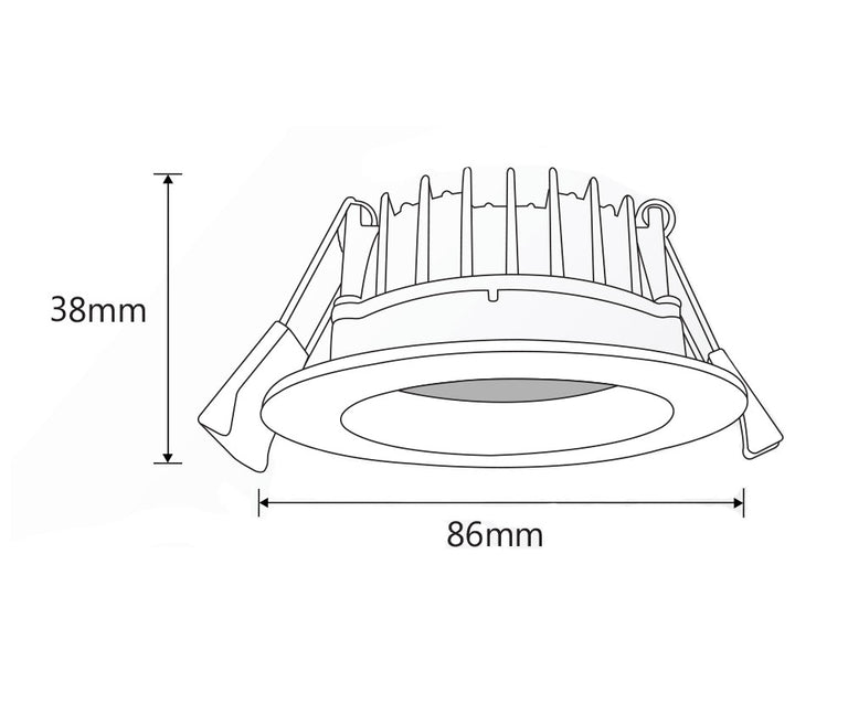 Tradetec Arte Mini Dimmable 8W LED Fixed Downlight Matt White / Tri-Colour - TLAM34510WD