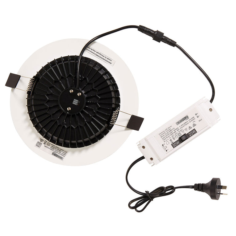 Discus 20W/30W Dual Power LED Downlight White / Tri-Colour - TLDD34523WD