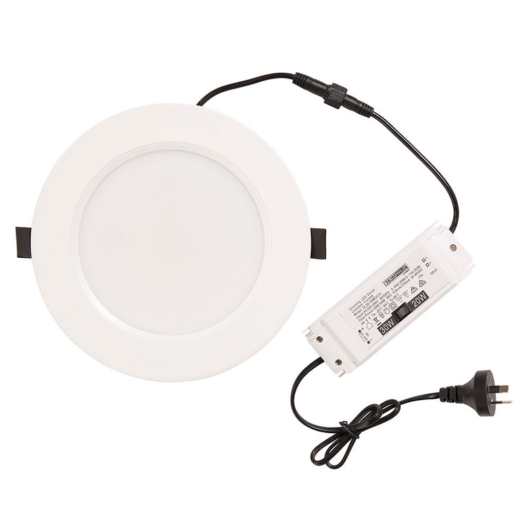 Discus 20W/30W Dual Power LED Downlight White / Tri-Colour - TLDD34523WD