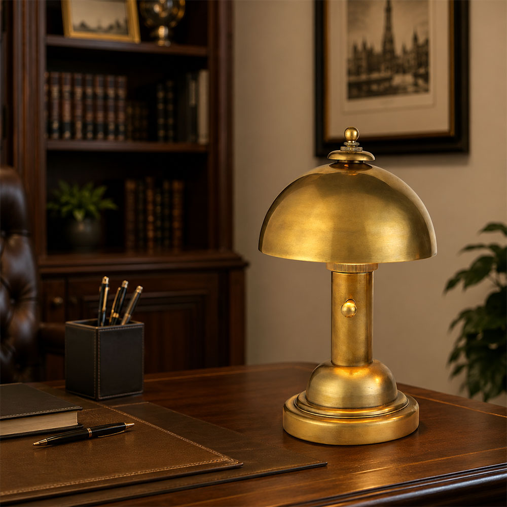 Thomas O'Brien Totie Hand-Rubbed Antique Brass Task Lamp Portable Light