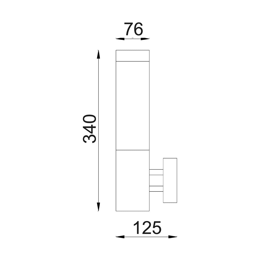 Torre Exterior Wall Light Black - TORRE1