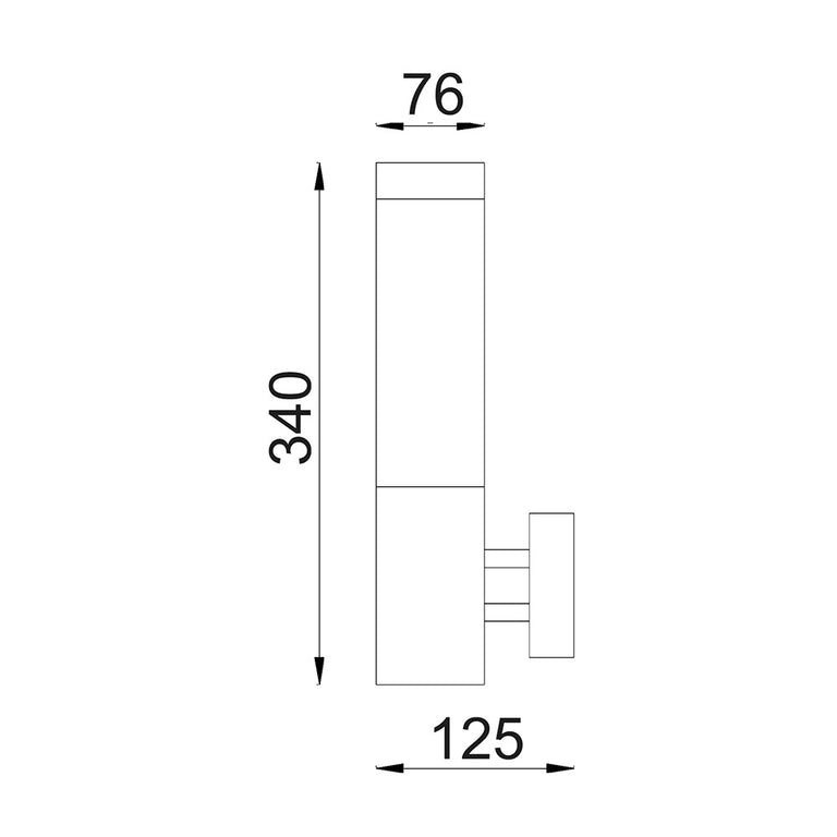 Torre Exterior Wall Light Black - TORRE1