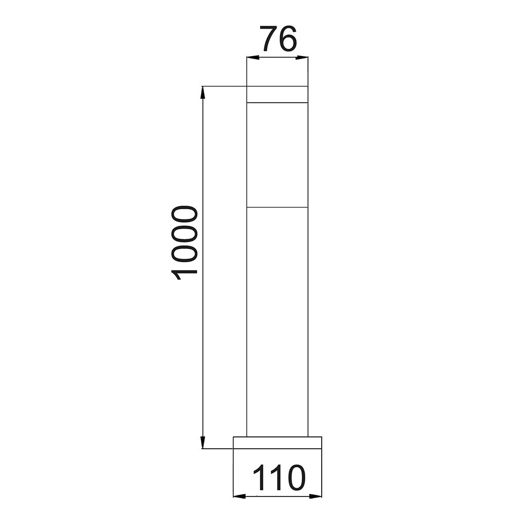 Torre 1000mm Bollard Stainless Steel - TORRE6