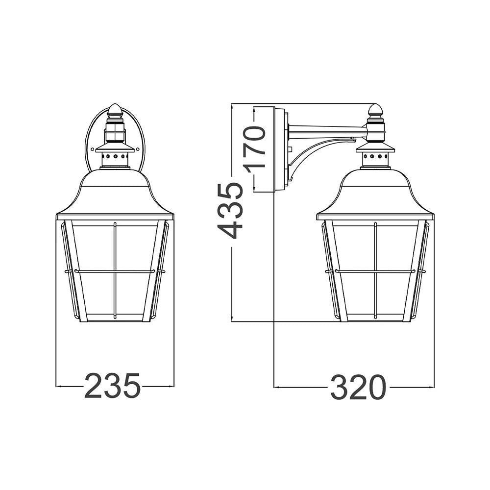 Trenero Exterior Surface Mounted Coach Wall Light Matt White - TRENERO2