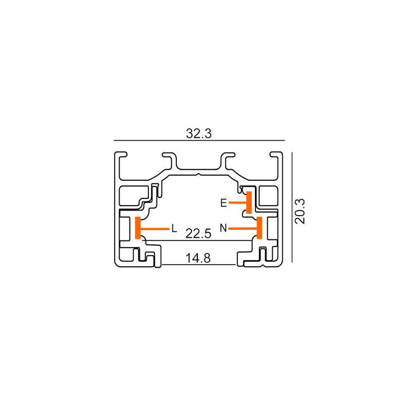 Track Single Circuit 3 Wire 2 Meter Track Black - TRK1BL2M