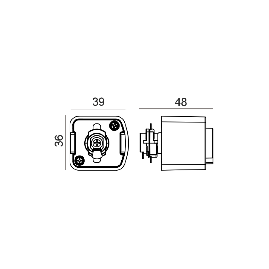 Track Single Circuit 3 Wire Square Adaptor White - TRK1WHADAP2