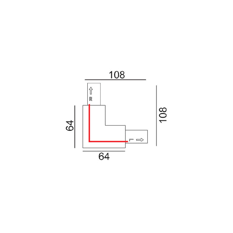 Track Single Circuit 3 Wire L-Piece Left Connector White - TRK1WHCON3L