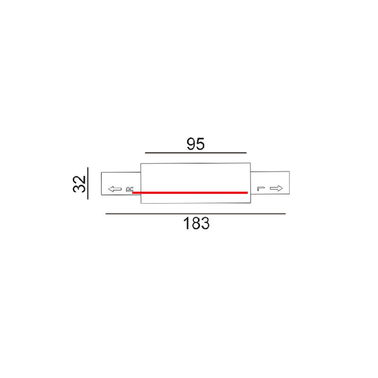Track Single Circuit 3 Wire Straight Connector Black - TRK1BLCON2