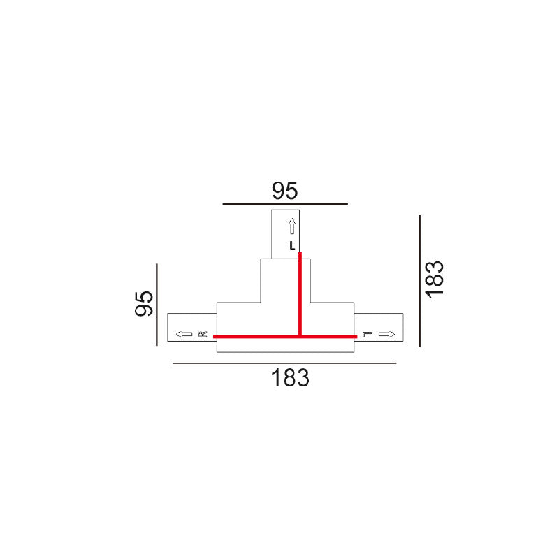 Track Single Circuit 3 Wire T-Piece Right Connector White - TRK1WHCON4R1