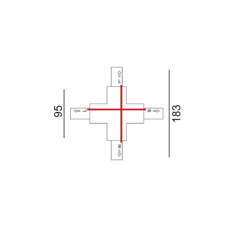 Track Single Circuit 3 Wire Cross-Piece Connector White - TRK1WHCON5