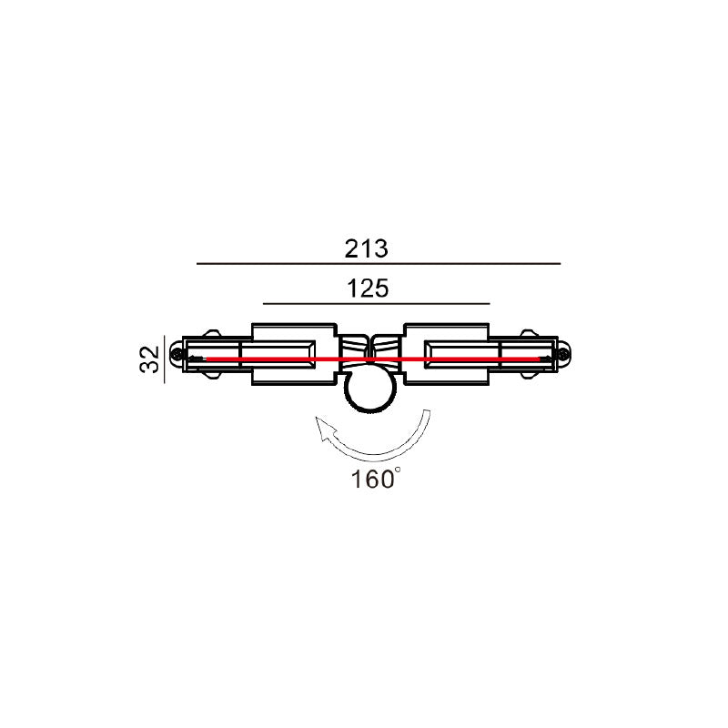 Track Single Circuit 3 Wire Elbow Right Connector White - TRK1WHCON6R