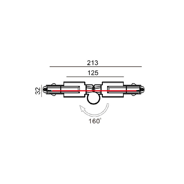 Track Single Circuit 3 Wire Elbow Right Connector White - TRK1WHCON6R