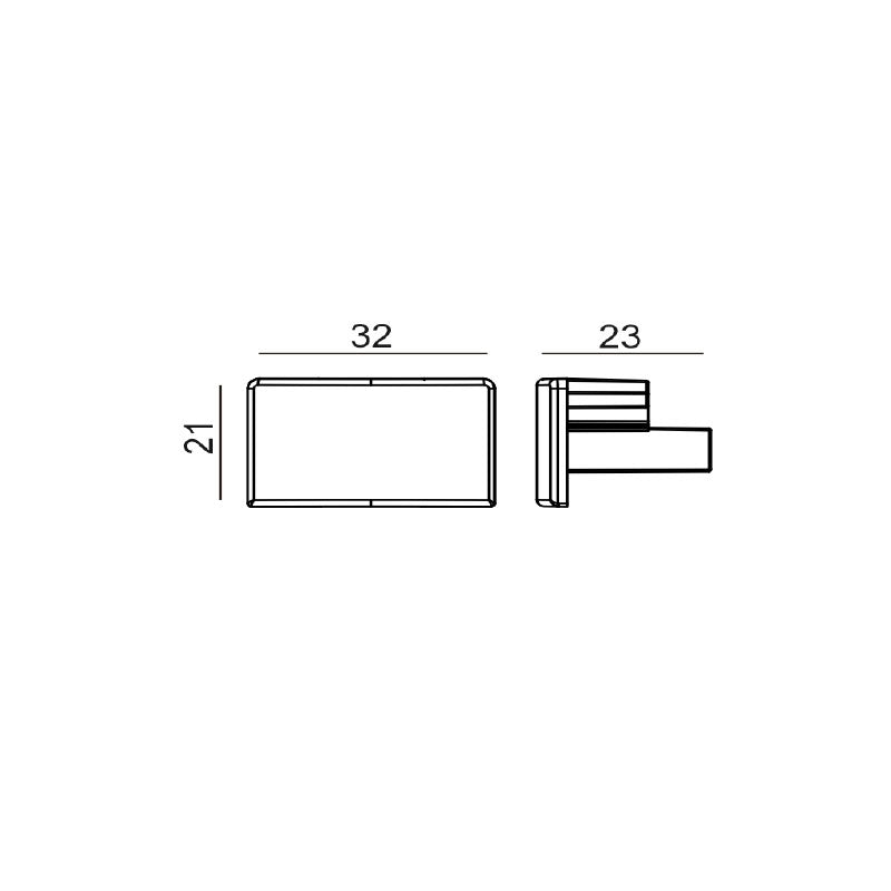 Track Single Circuit 3 Wire End Cap White - TRK1WHEND