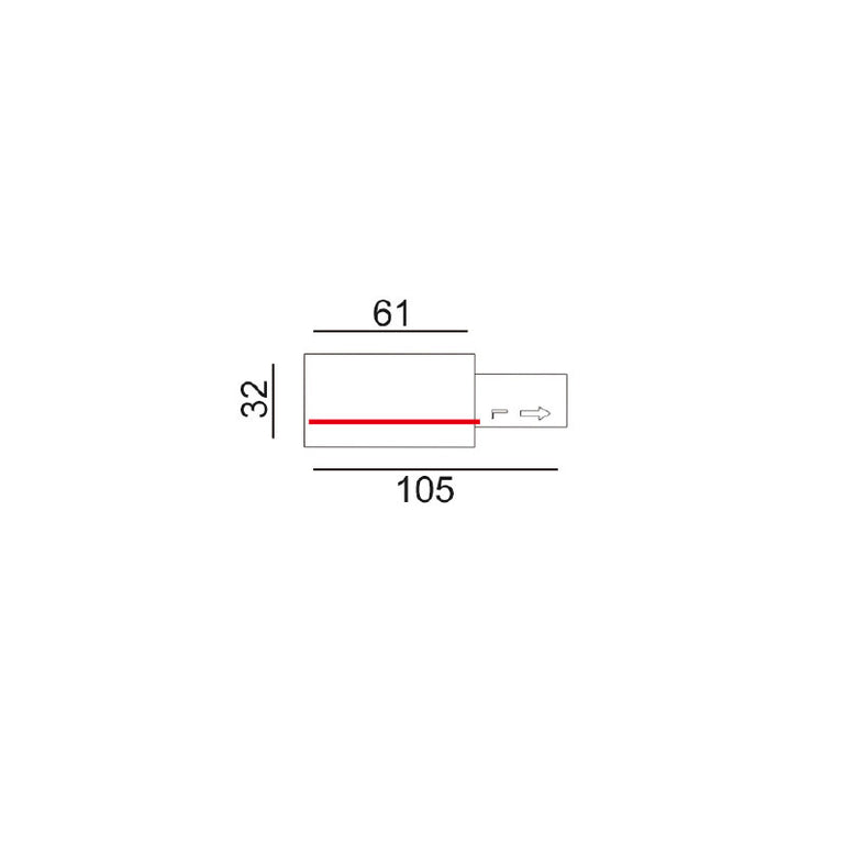 Track Single Circuit 3 Wire Left Live End Black - TRK1BLLIVEL